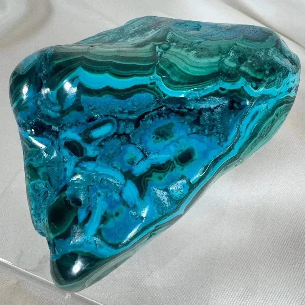 Chrysocolla & Malachite Polished Raw - Picture 3 of 6